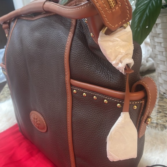 Prix De Dressage Brown leather with tan trim shoulder bag - Picture 4 of 7
